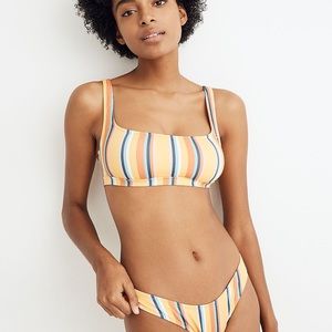 Madewell Second Wave Balconette Bikini top in Almeria Stripe. Size M NWOT